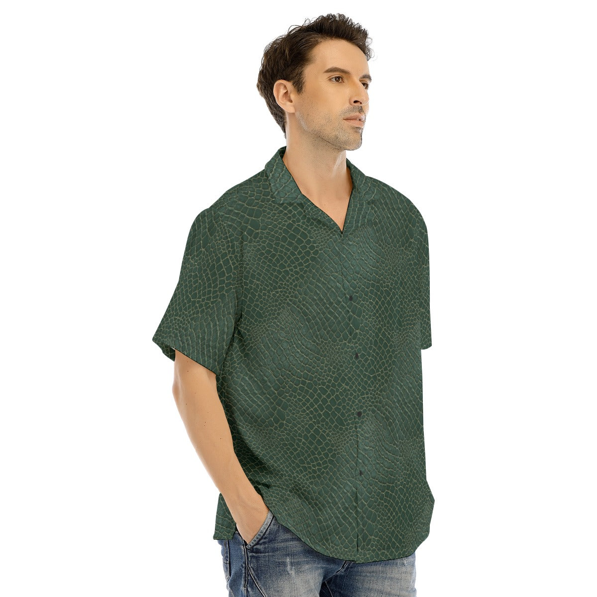 Animal Print - Alligator - Men's Hawaiian Button Up Shirt