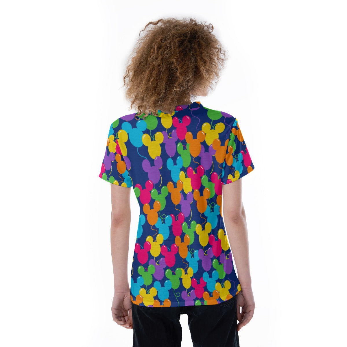 Bright Mouse Ear Balloons - Women's Short Sleeve V-Neck T-Shirt