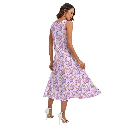 Figment Race Day Dash - Women’s Diagonal Pocket Midi Dress