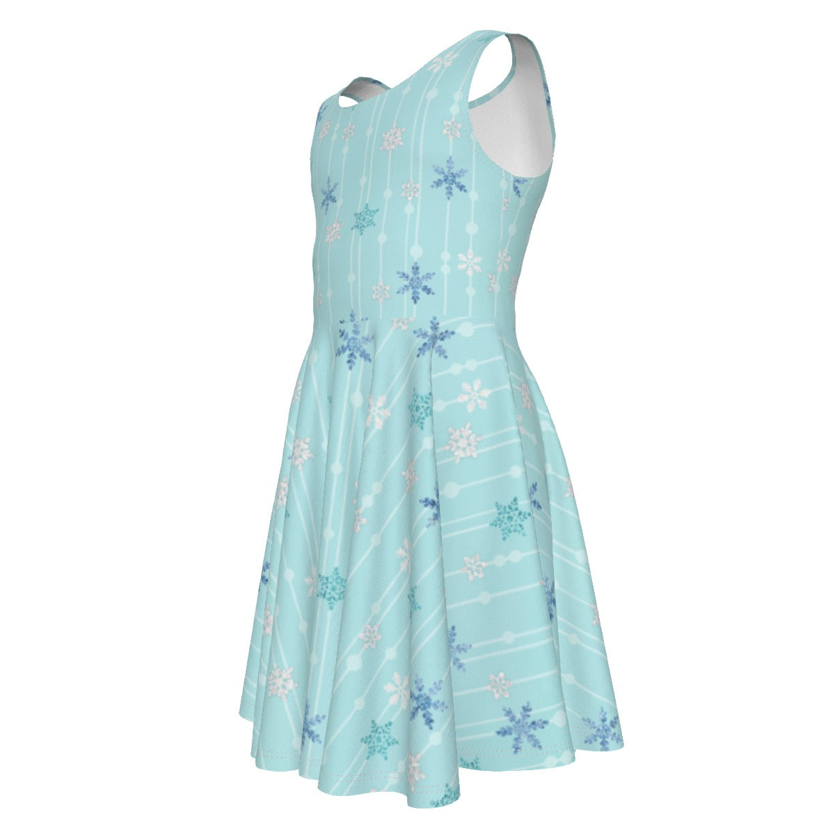 Ice Queen Snowflake Pattern- Kid's Sleeveless Skater Dress