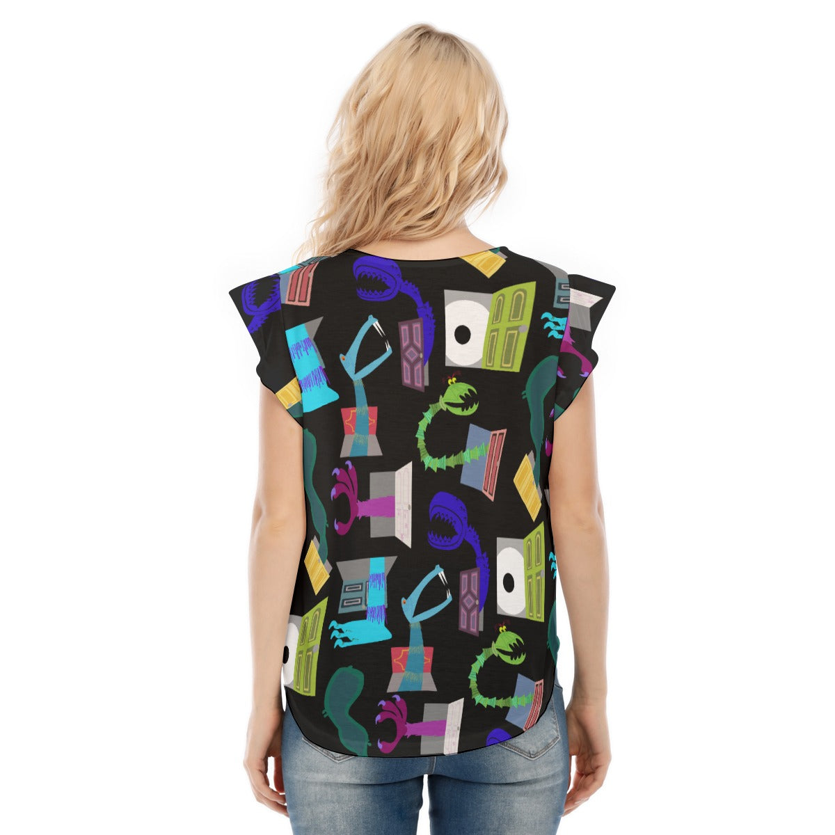 Monsters in Closets - Women’s Flutter Sleeve Top