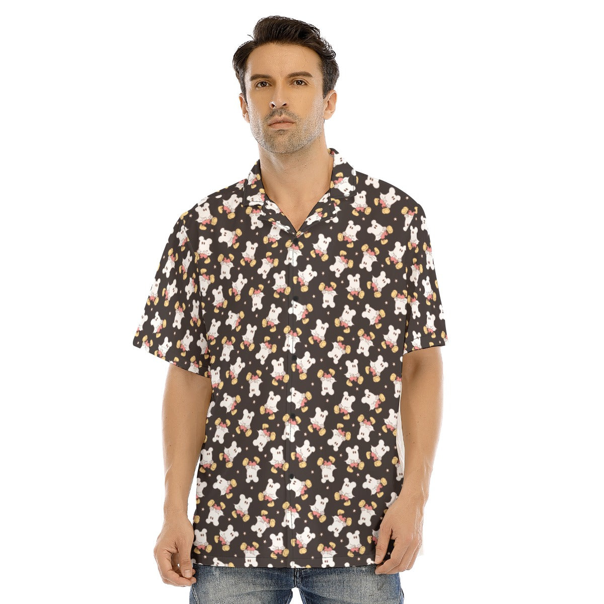 Ghostly Mouse - Men's Hawaiian Button Up Shirt