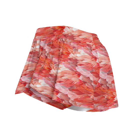 Animal Print - Flamingo - Women's Flowy Pocket Shorts