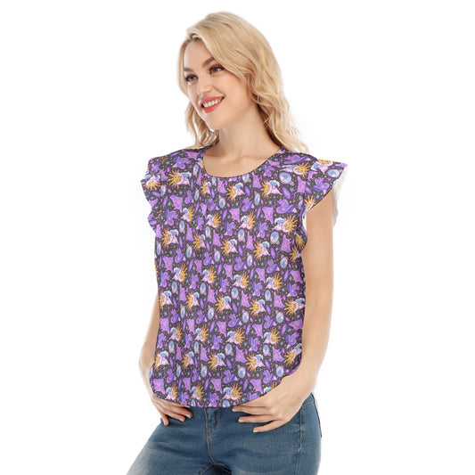 Mystical Manta Rays - Women’s Flutter Sleeve Top