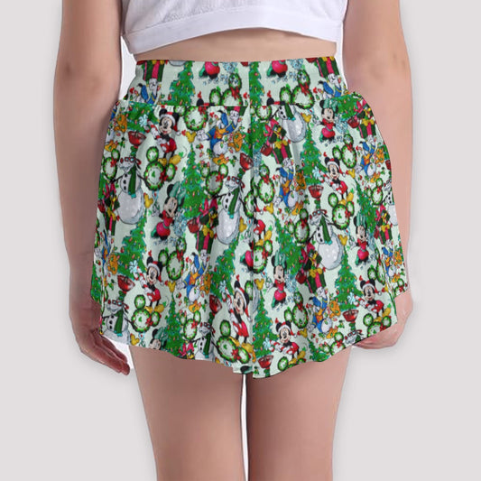 Mouse Friends Christmas Decorationsions - Girls’ Flowy Pocket Shorts
