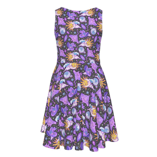 Mystical Manta Rays - Kid's Sleeveless Skater Dress
