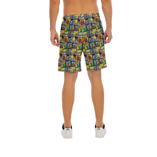 Superhero Stitch - Comic Action - Men’s Pocket Beach Shorts