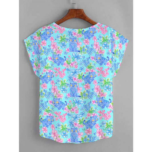 Derpy Tiger Blooms - Women’s Relaxed Fit Scoop Tee