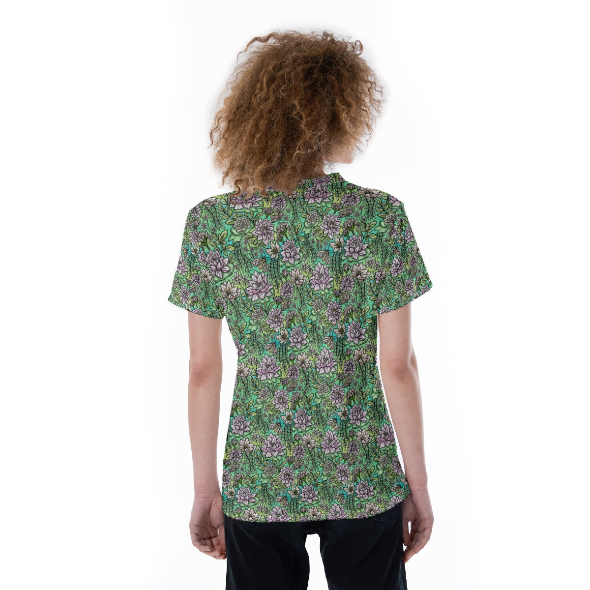 Fairytale Florals – Bayou Blooms - Women's Short Sleeve V-Neck T-Shirt
