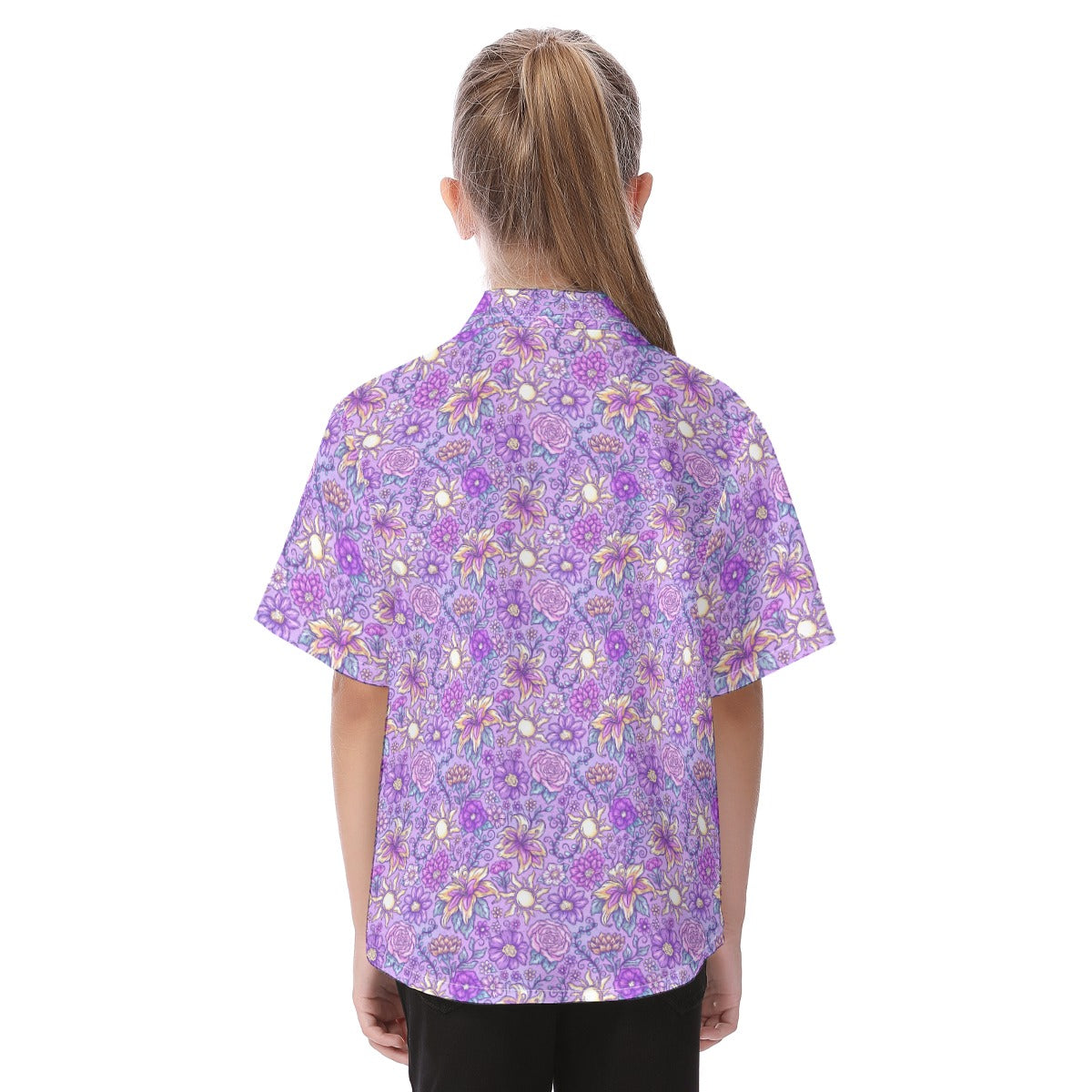 Fairytale Florals – Radiant Sunlight - Kid's Hawaiian Button Up Shirt