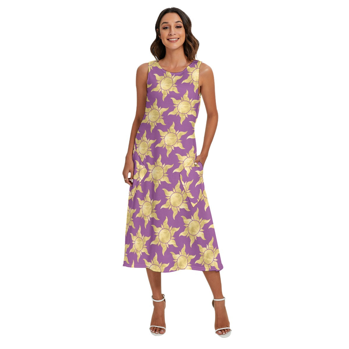 Tangled Suns - Women’s Diagonal Pocket Midi Dress