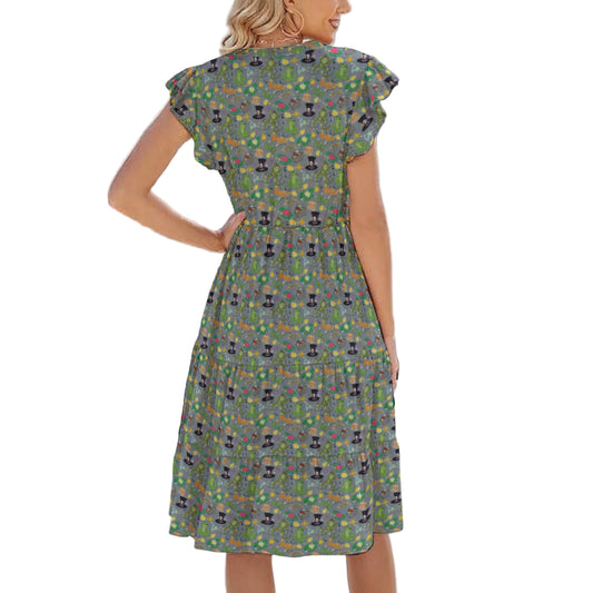 Bayou Princess Icons - Women's Tiered Pocket Midi Dress