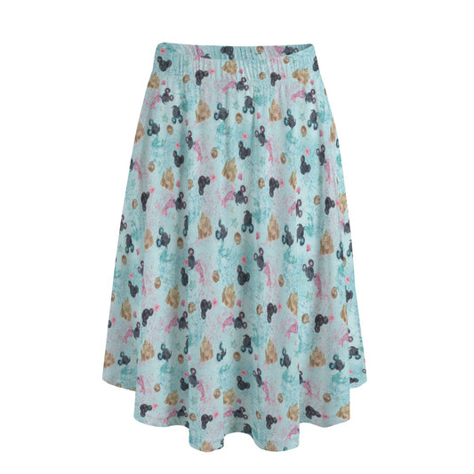 Watercolor Mermaid Mouse Ears - Women’s Pocket Midi Skirt