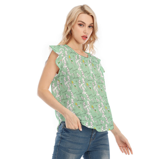 Drawing Pixie Fairy - Women’s Flutter Sleeve Top