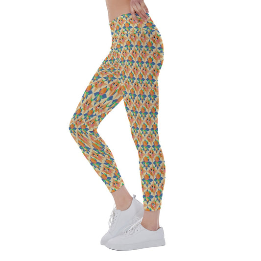 Retro Citrus Play - Women's Yoga Leggings