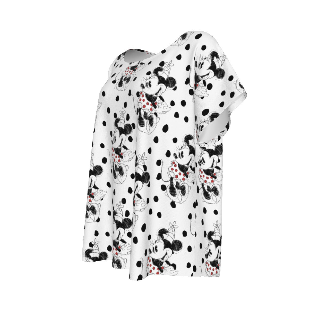 Sketch of Polka Dot Mouse - Women’s Relaxed Fit Scoop Tee