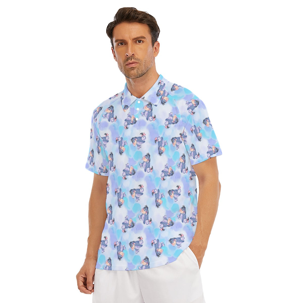 Watercolor Gentle Donkey - Men's Polo Shirt