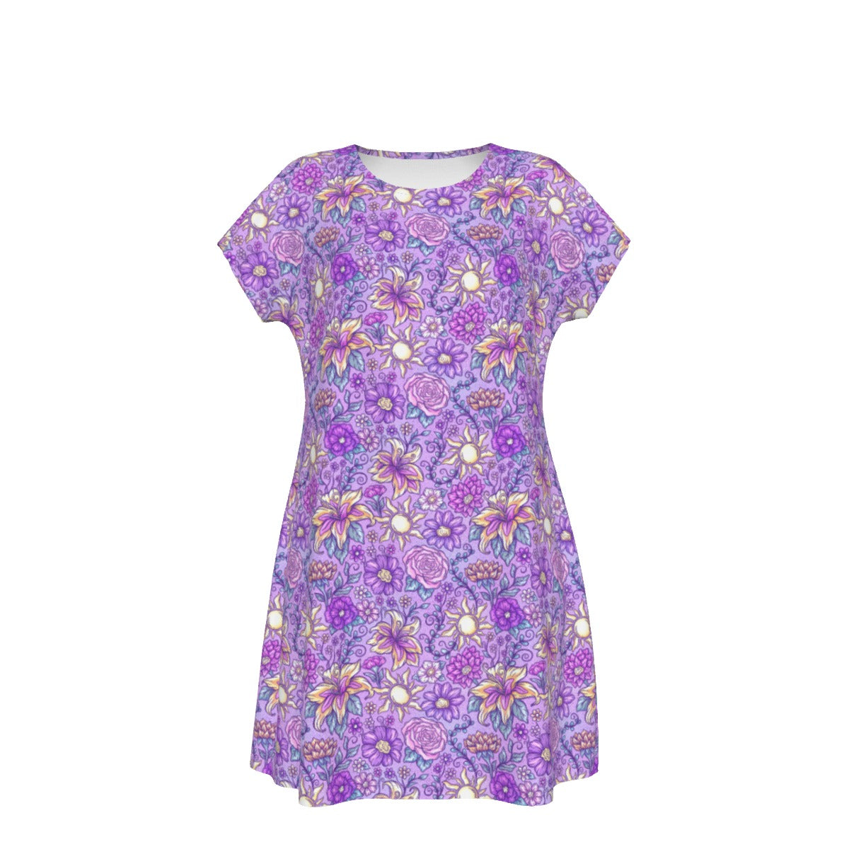 Fairytale Florals – Radiant Sunlight - Women's T-Shirt Dress