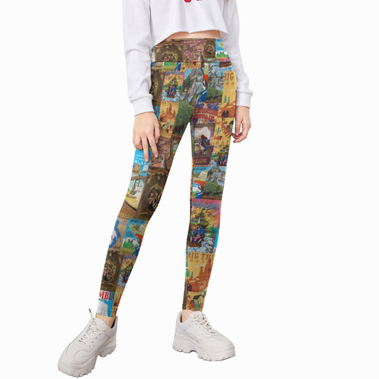 Vintage Frontier Ride Posters - Kid's Leggings