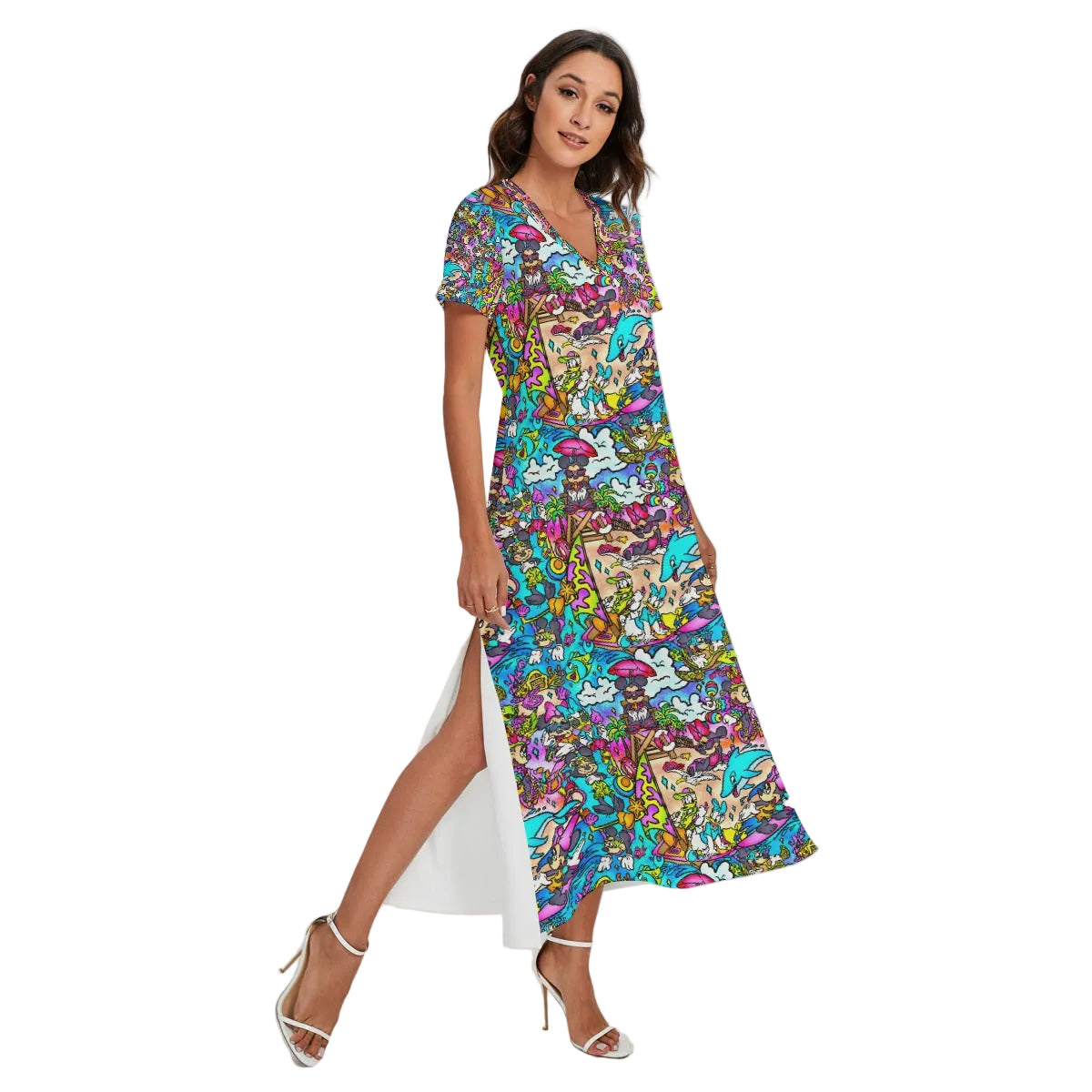 maxi dress bash Island Beach LONGITUDE this dress is perfect Zapaka Women Retro Dress Color Code:LTBL