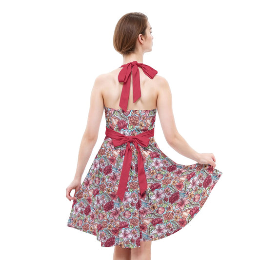 Fairytale Florals – Island Princess - Women's Halter Vintage Pocket Dress