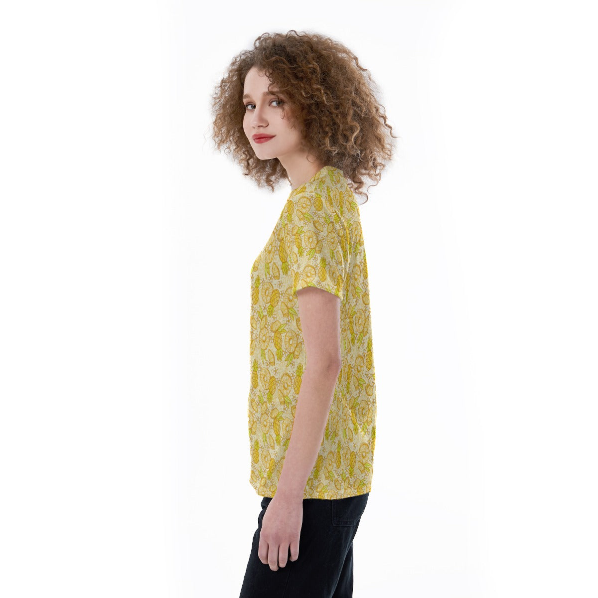Summer Fruits - Pineapple - Women's Short Sleeve V-Neck T-Shirt