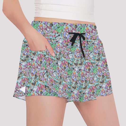 Tattoo Hearts Spooky Crew - Girls’ Flowy Pocket Shorts