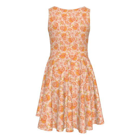 Summer Fruits - Oranges - Kid's Sleeveless Skater Dress
