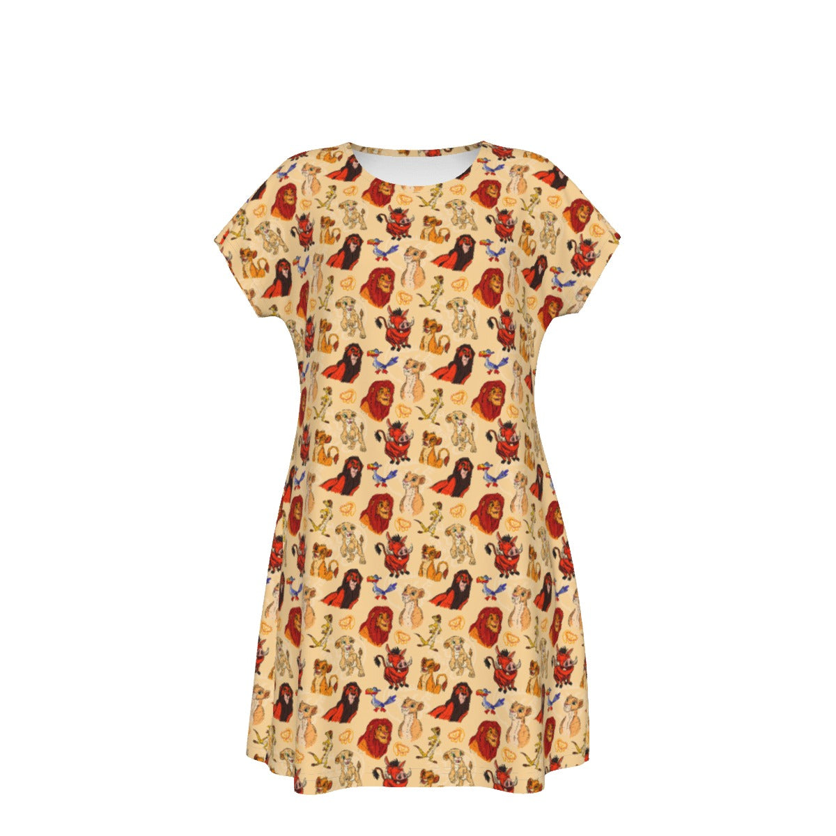 Sketched Savanna Friends - Women's T-Shirt Dress
