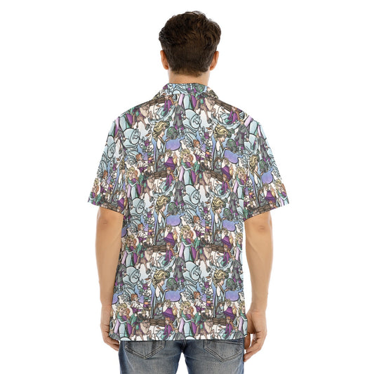 Enchanted Winter Journey - Men's Hawaiian Button Up Shirt