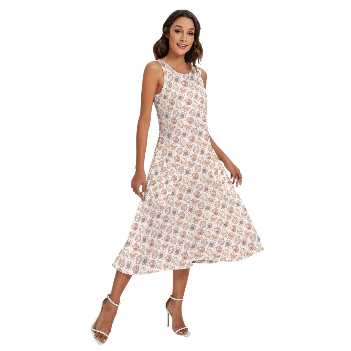 Festive Feline Baublescats - Women’s Diagonal Pocket Midi Dress