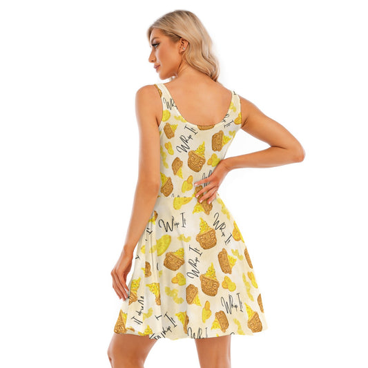 Pineapple Whip It! - Women's Sleeveless Pocket Skater Dress