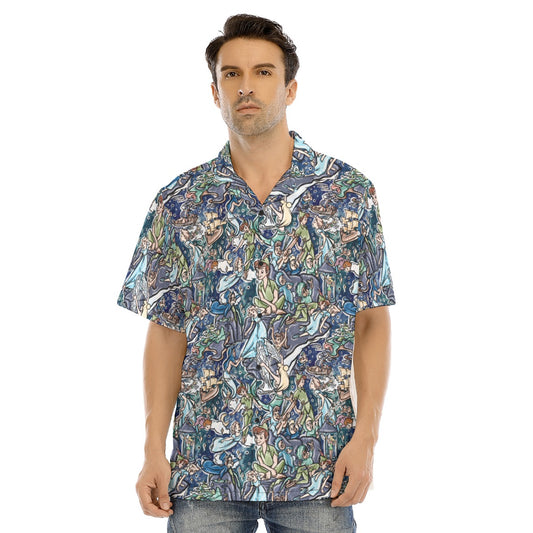 Magical Skybound Adventure - Men's Hawaiian Button Up Shirt