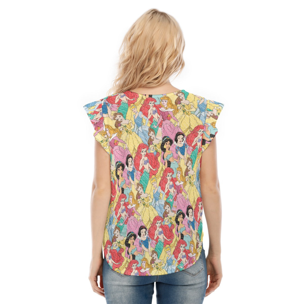 Royal Princess Sketches - Women’s Flutter Sleeve Top