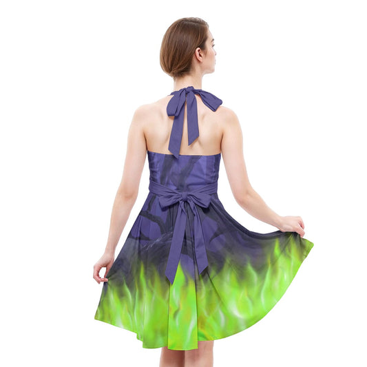 Enchanted Thorn Forest - Women's Halter Vintage Pocket Dress