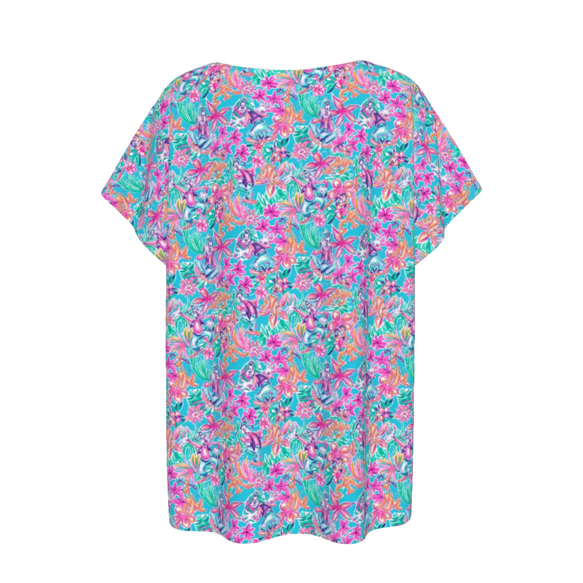 Tropical Bloom Fiesta - Playful Duoluto - Women’s Relaxed Fit Scoop Tee