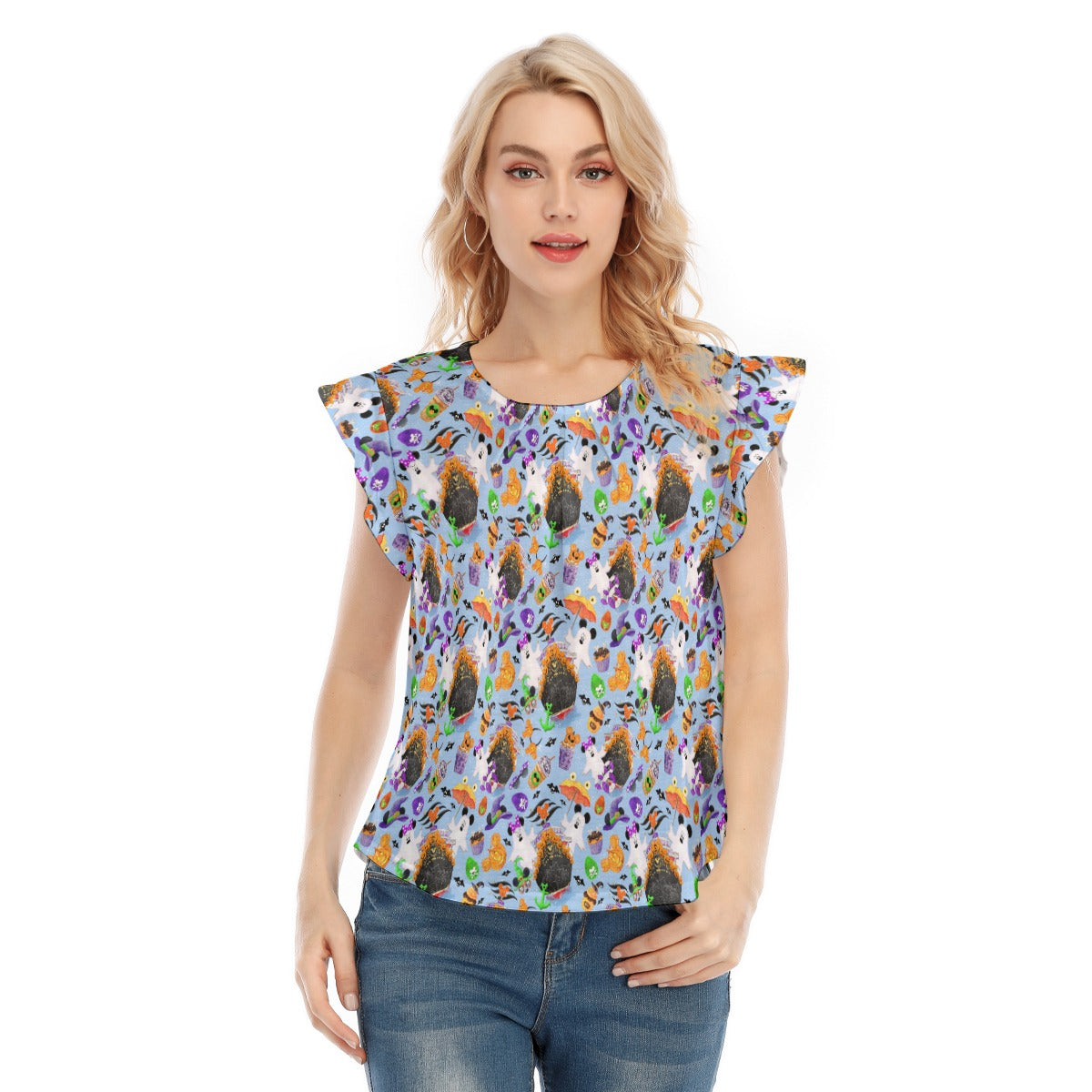 Halloween On The High Seas - Women’s Flutter Sleeve Top