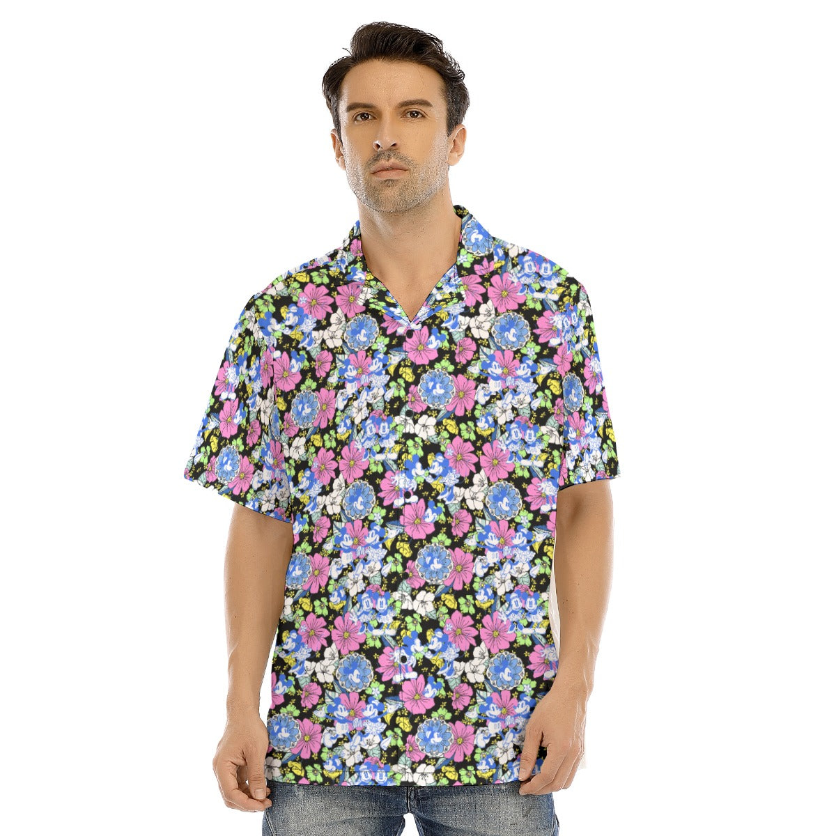 Garden Whimsy - Vintage Mouse Romance - Men's Hawaiian Button Up Shirt