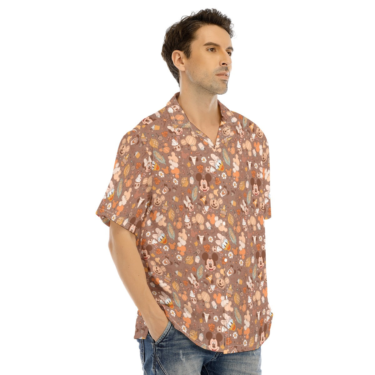 Pumpkin Spice Friends FallFall - Men's Hawaiian Button Up Shirt
