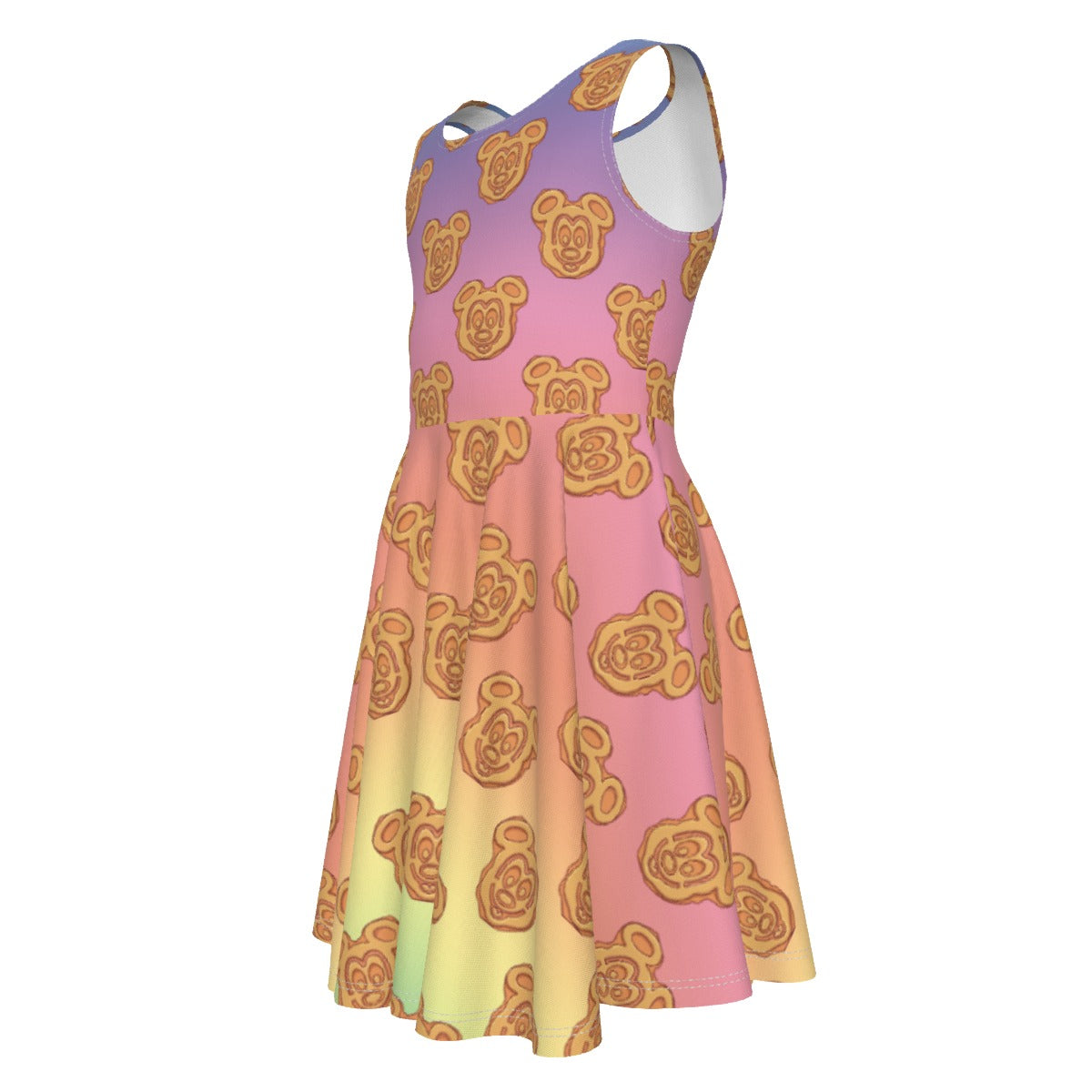 Rainbow Mouse Waffles- Kid's Sleeveless Skater Dress