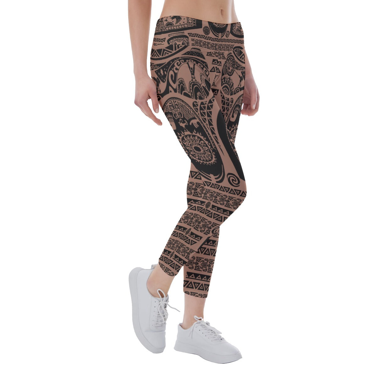 Polynesian Tattoo Motifs - Women's Yoga Leggings