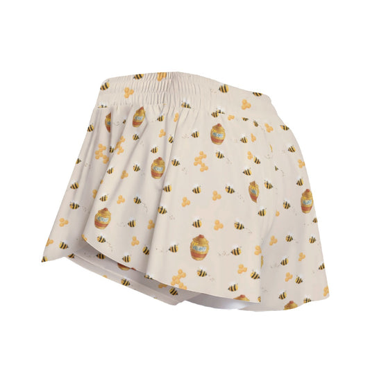 Sweet Hunny Pot & Bees - Women's Flowy Pocket Shorts