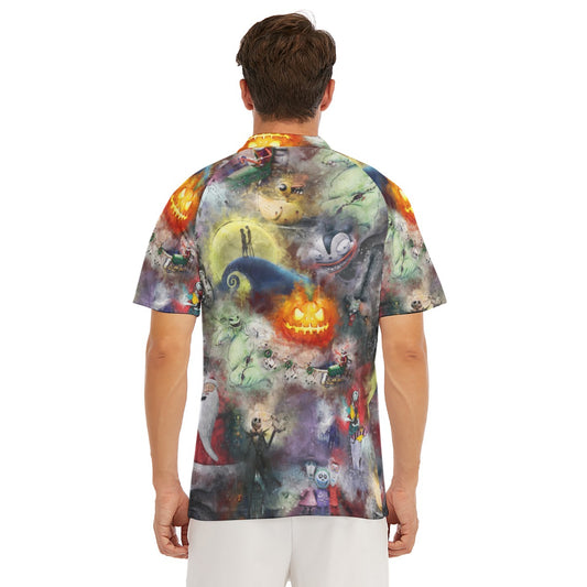 Watercolor Nightmare Town - Men's Polo Shirt
