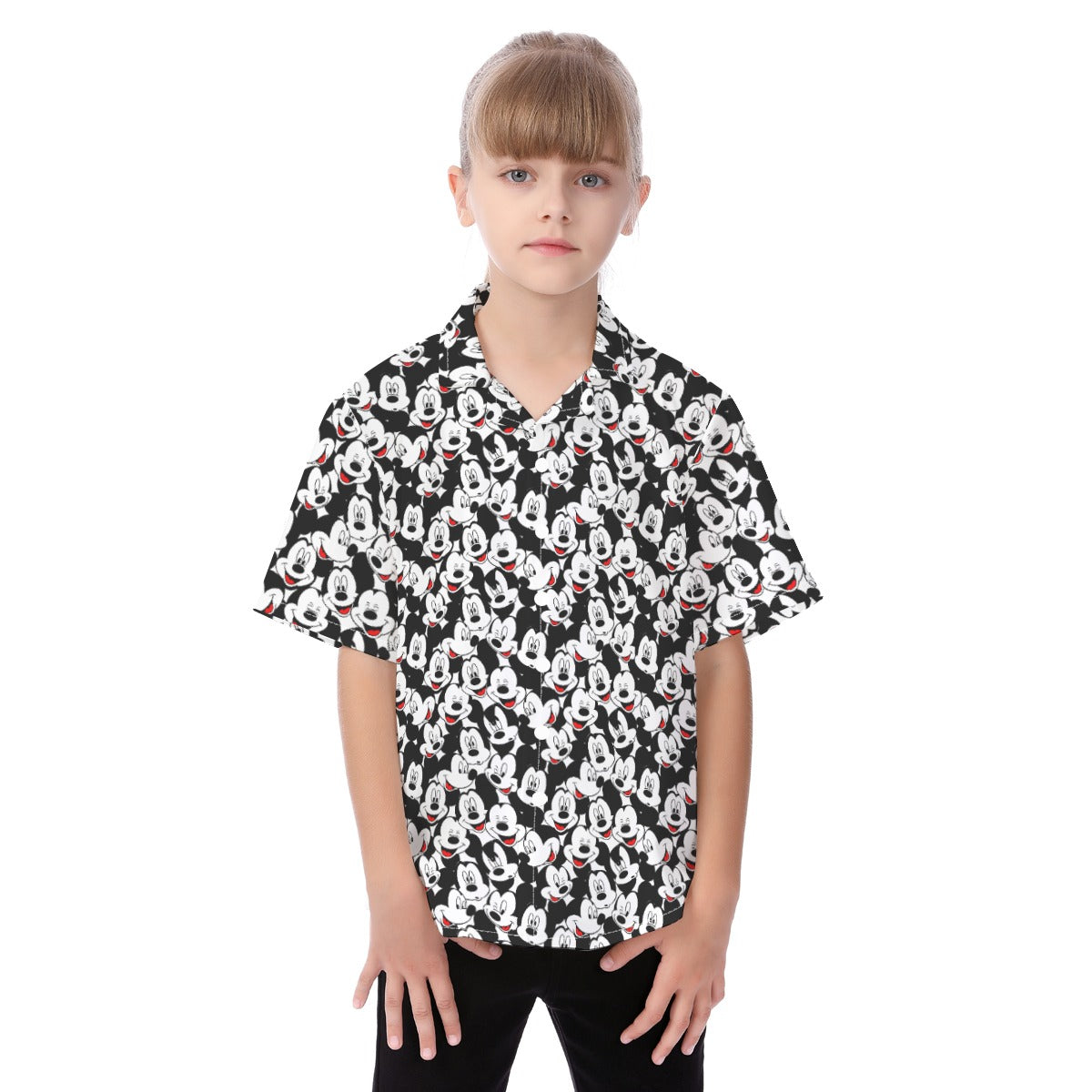 Many Faces of Classic Mouse - Kid's Hawaiian Button Up Shirt
