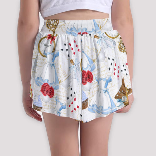 Curious Wonderland Icons - Girls’ Flowy Pocket Shorts