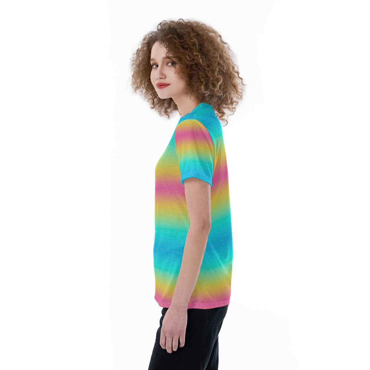 Rainbow Ombre - Women's Short Sleeve V-Neck T-Shirt