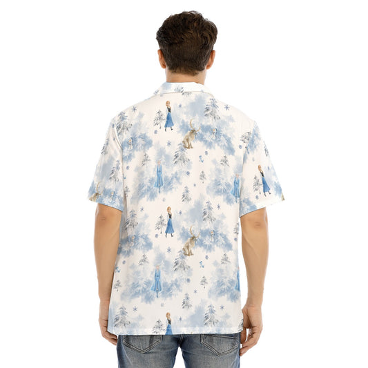 Enchanted Winter Landscape - Men's Hawaiian Button Up Shirt