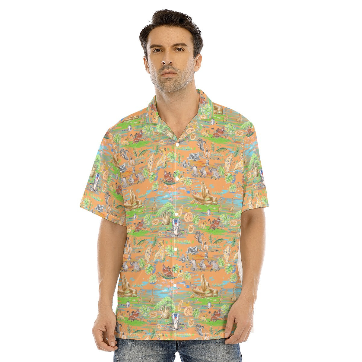 Simba’s Savanna Sunset - Men's Hawaiian Button Up Shirt