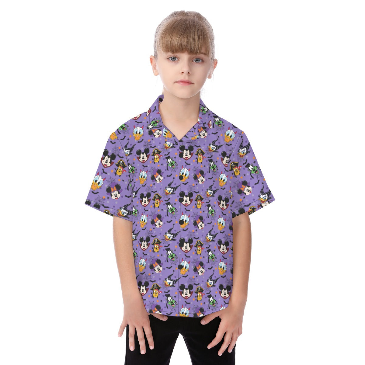 Halloween Friends in Costumeeads - Kid's Hawaiian Button Up Shirt