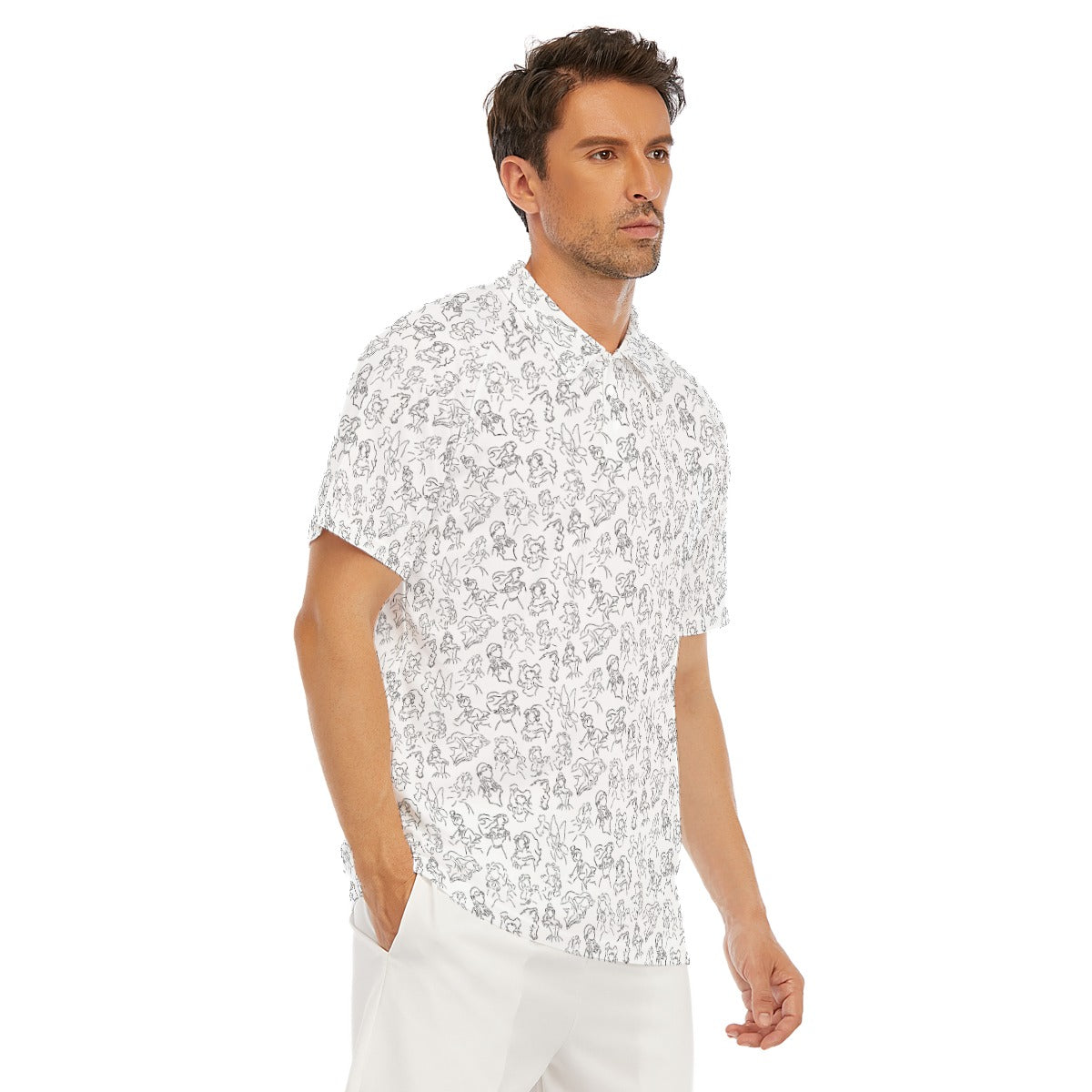 Monochrome Royal Silhouettes - Men's Polo Shirt